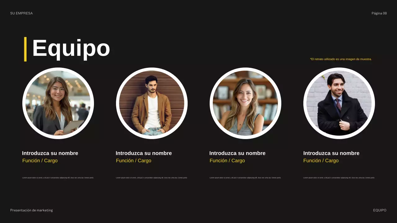 presentación del presupuesto moderno amarillo