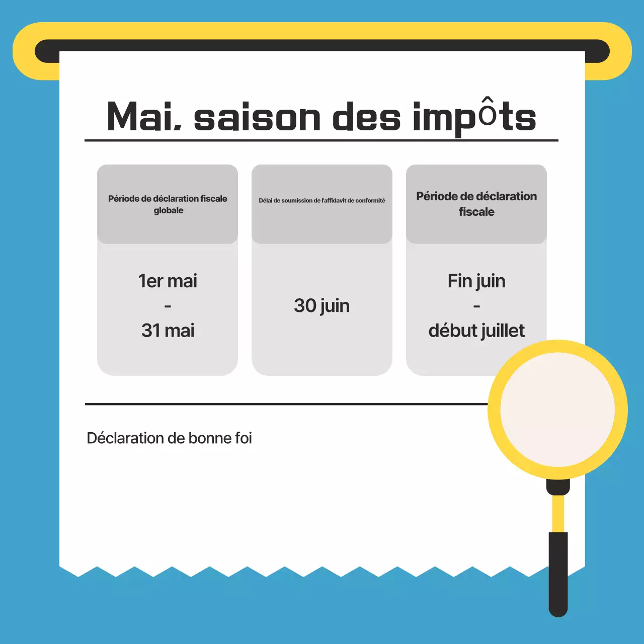 Guide fiscal bleu clair et propre