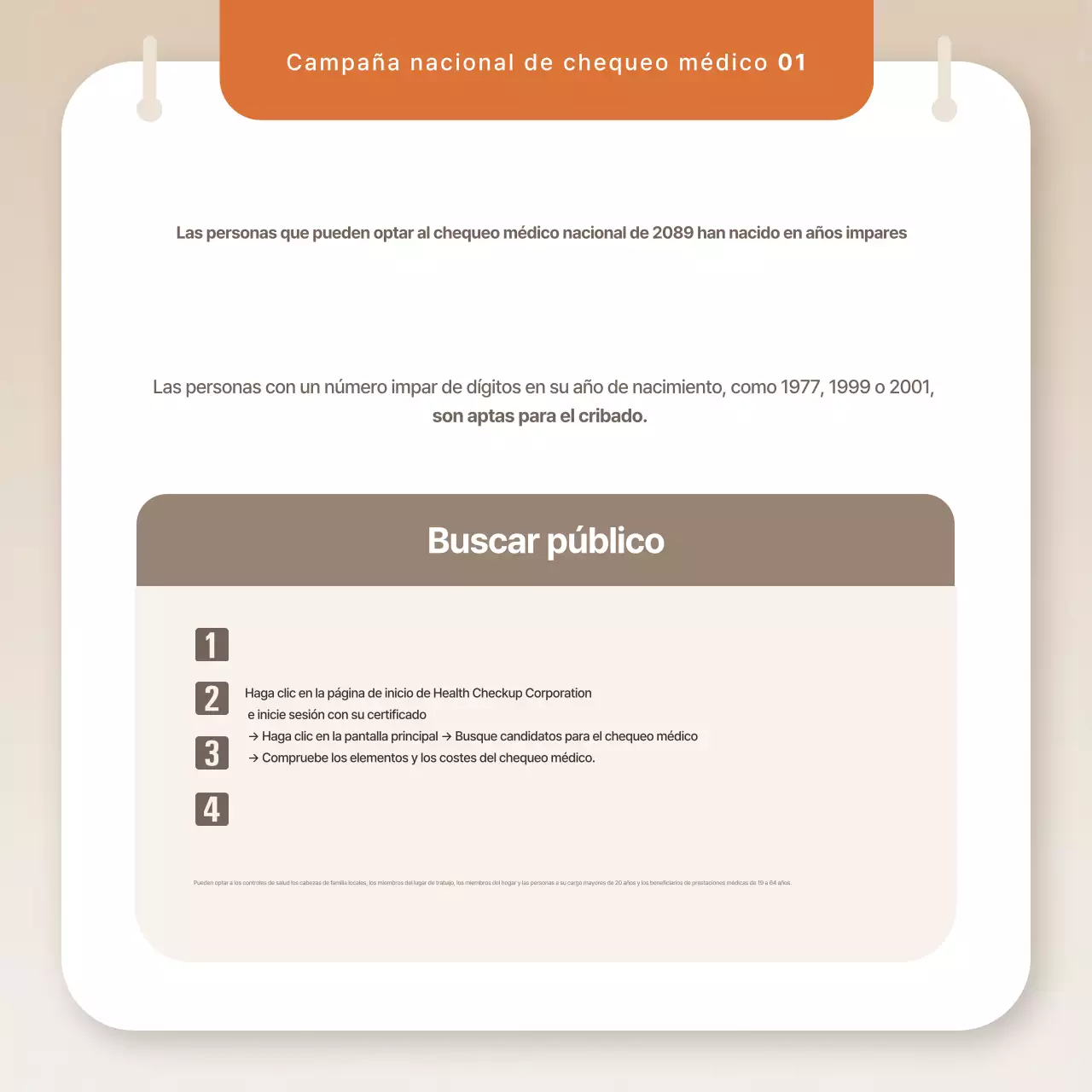 Campaña de chequeo médico Beige Simple