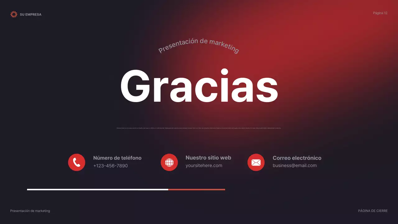 red modern marketing presentation