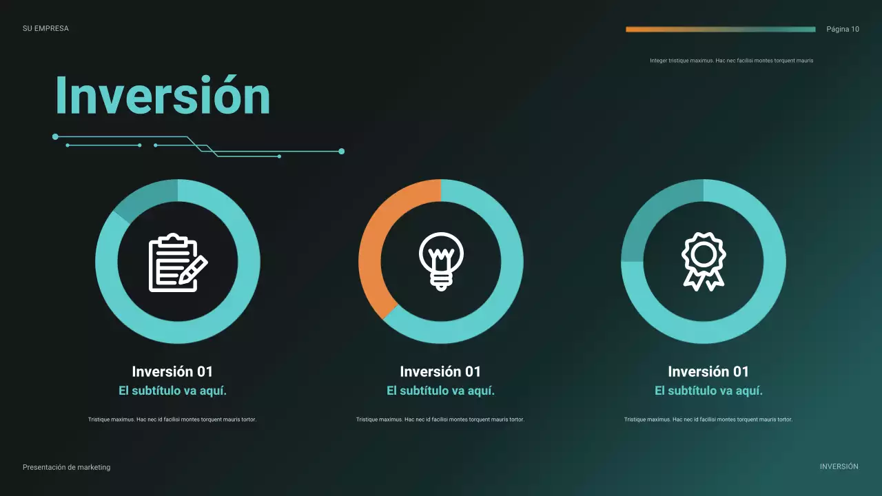 presentación futurista de finanzas