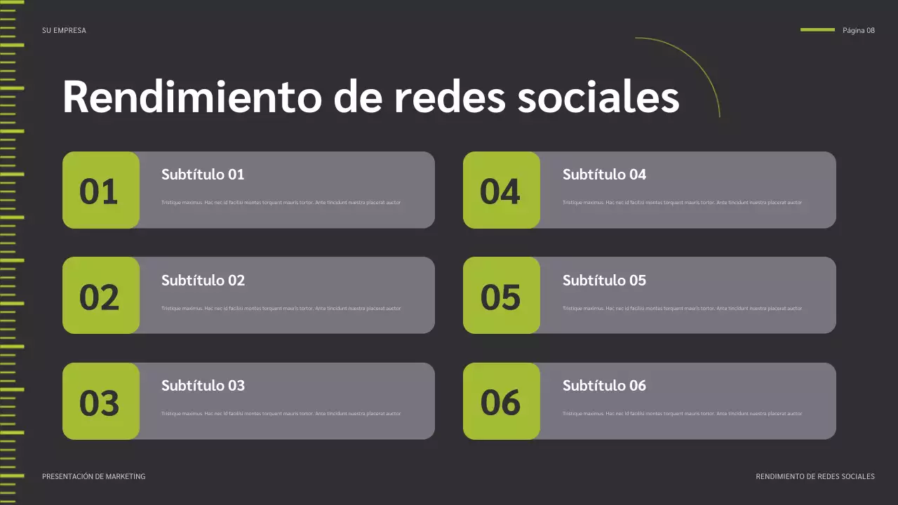 informe sobre las redes sociales de green modern
