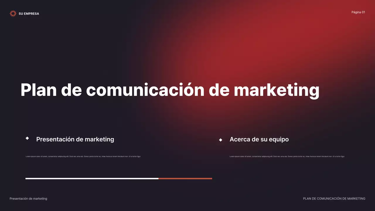 red modern marketing presentation