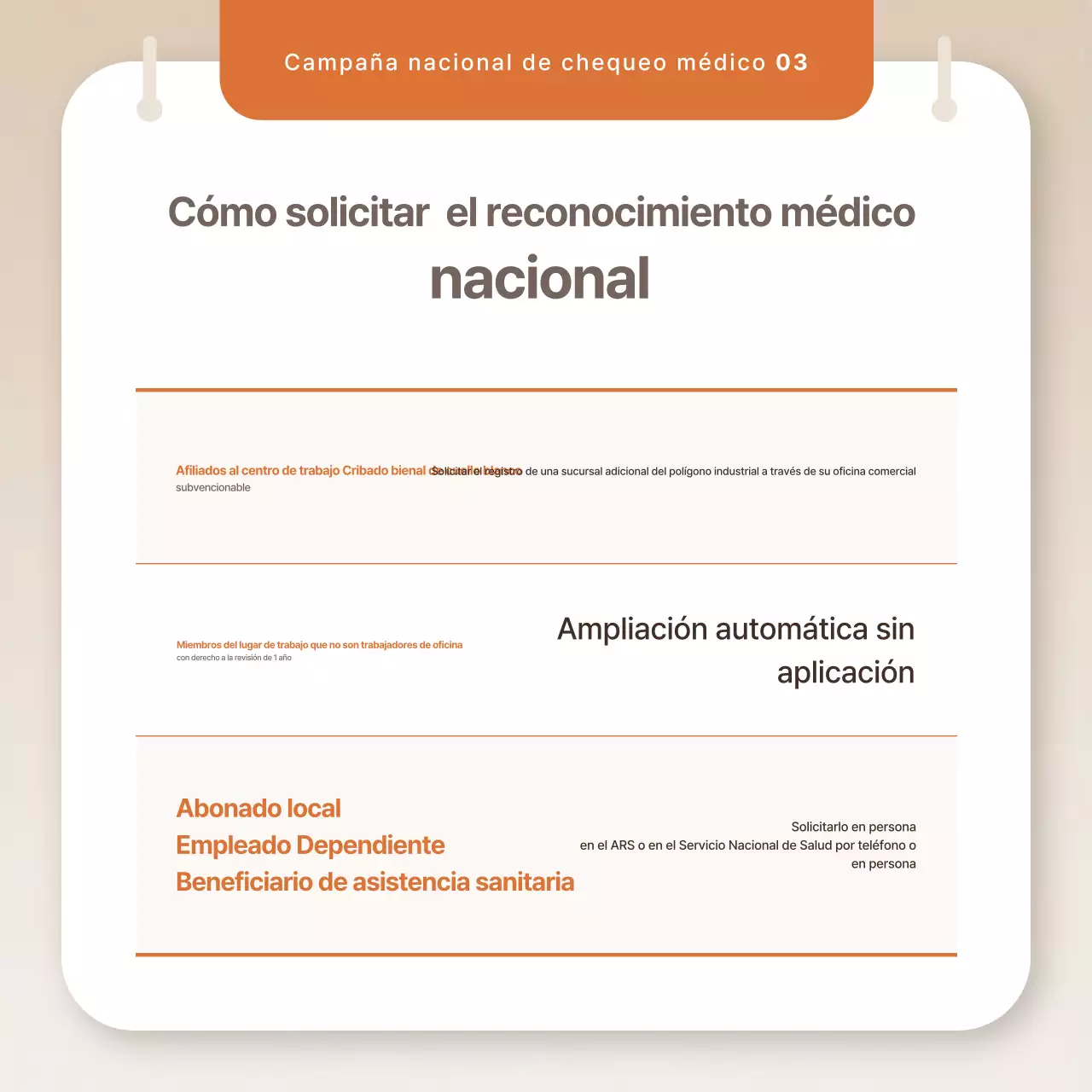Campaña de chequeo médico Beige Simple