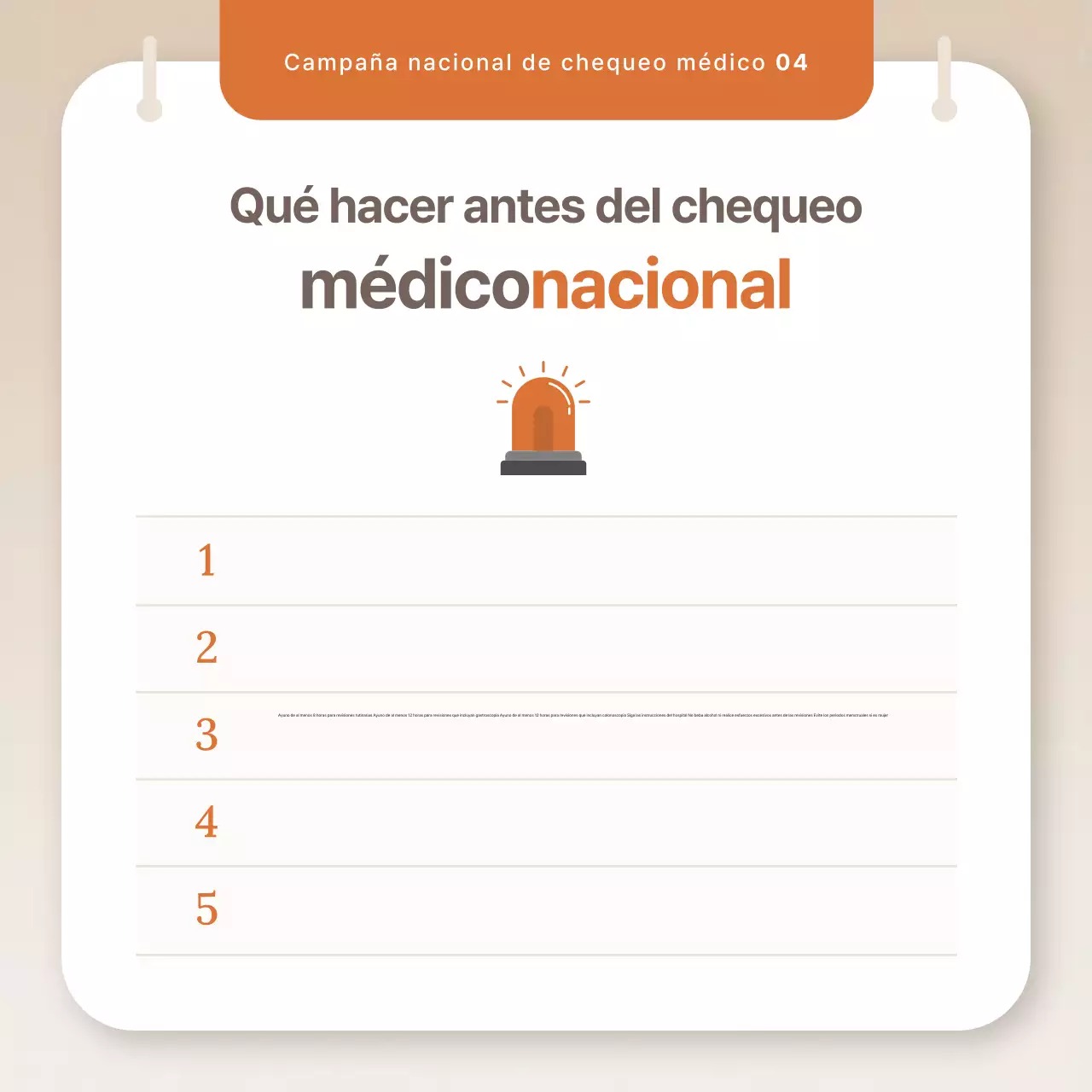 Campaña de chequeo médico Beige Simple