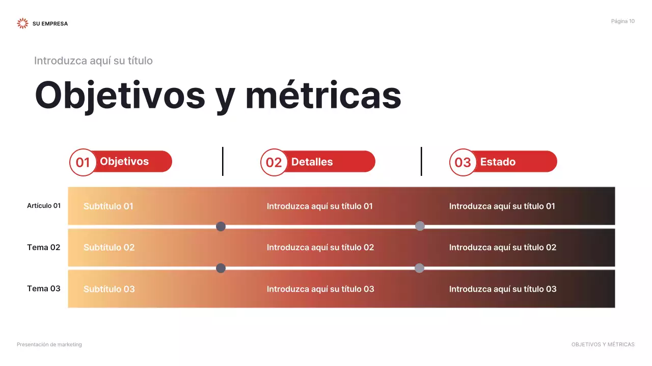 red modern marketing presentation