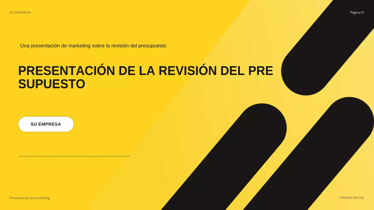 presentación del presupuesto moderno amarillo