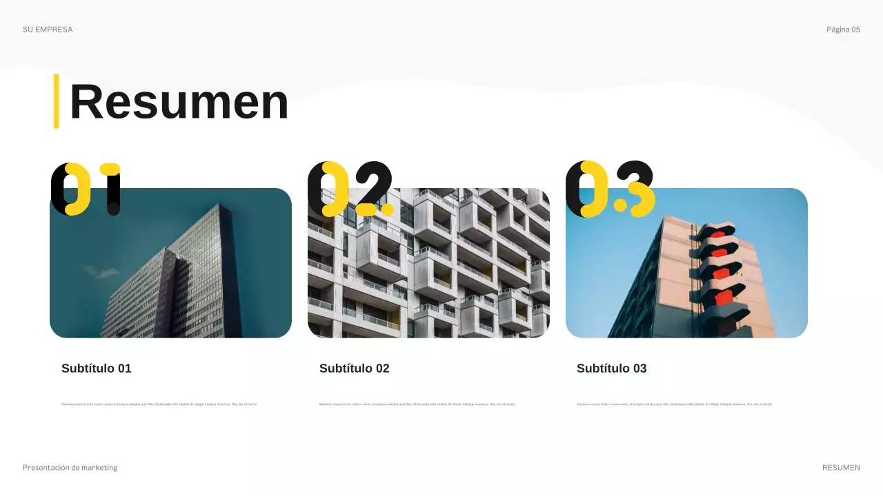 presentación del presupuesto moderno amarillo