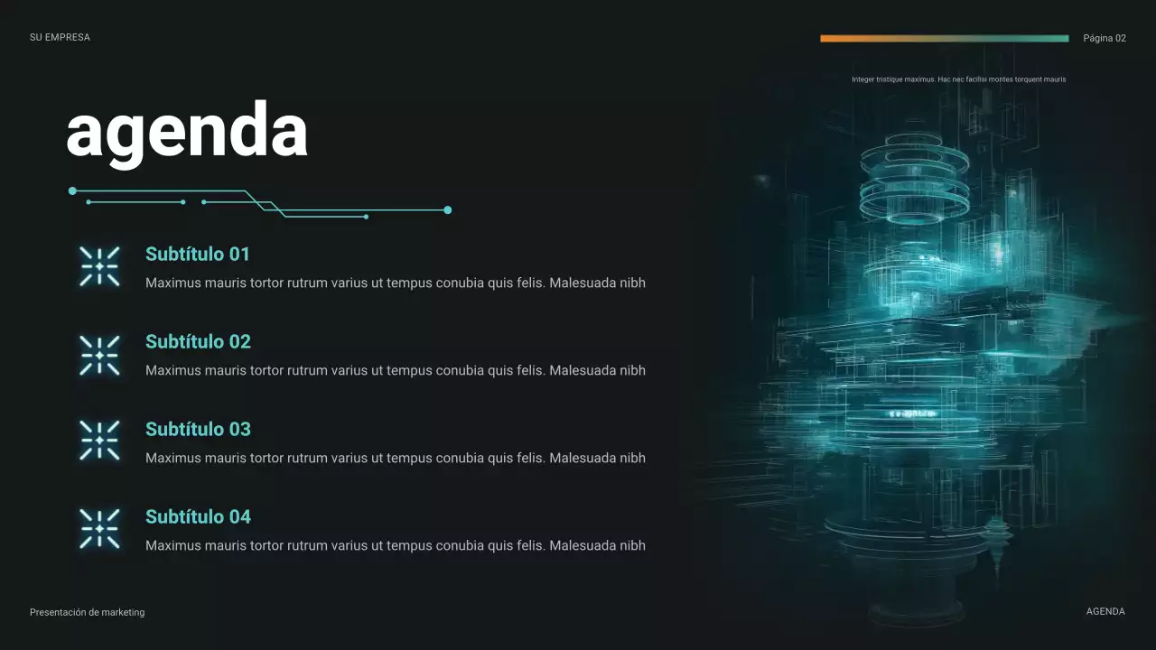 presentación futurista de finanzas