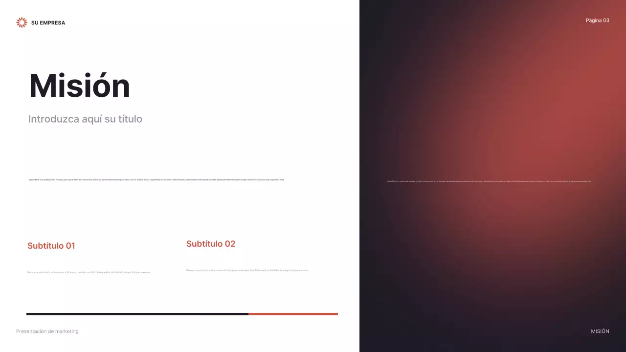 red modern marketing presentation