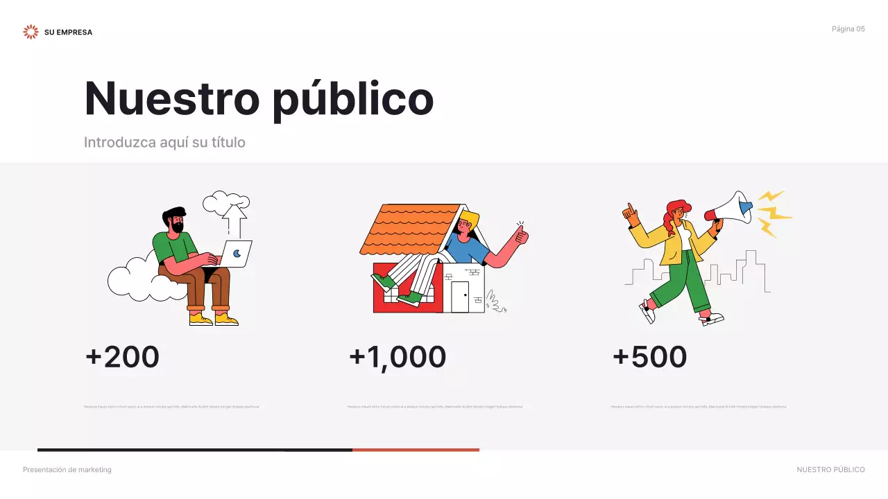 red modern marketing presentation