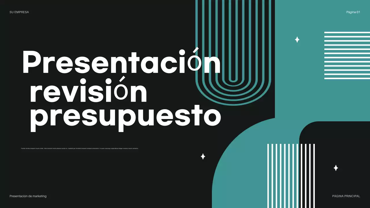 presentación del presupuesto teal modern