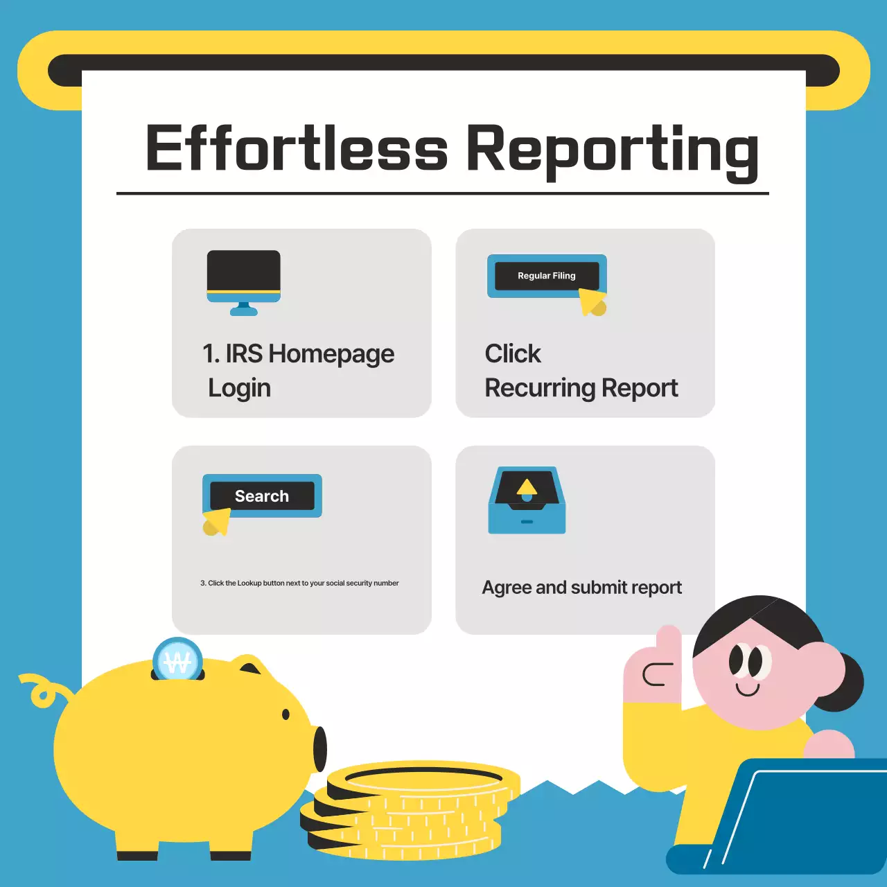 Guia fiscal azul claro e limpo