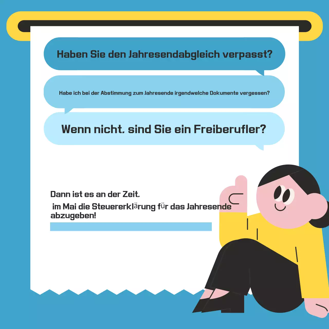 Hellblauer sauberer Steuerleitfaden