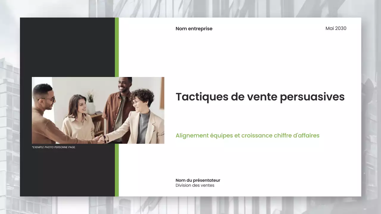 Tactiques de vente modernes Marketing Présentation de l'entreprise
