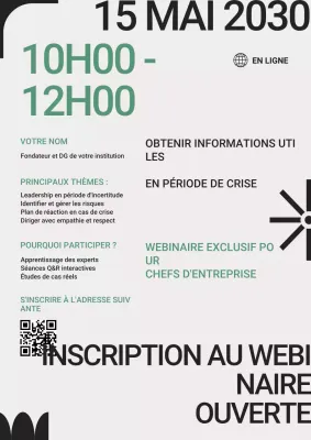 Invitation à un webinaire sur le leadership moderne vert-gris