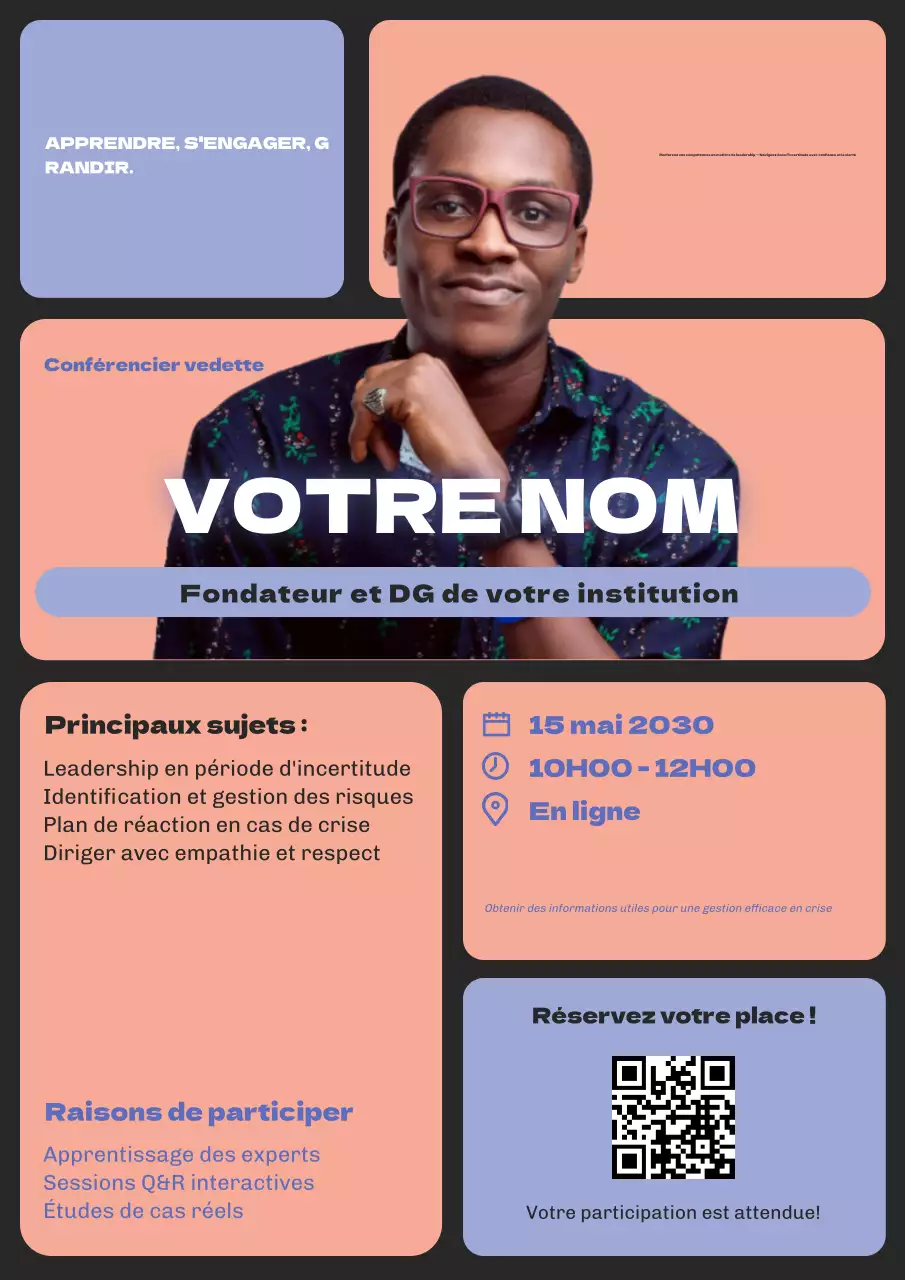 Promotion de l'événement Purple Modern Leadership