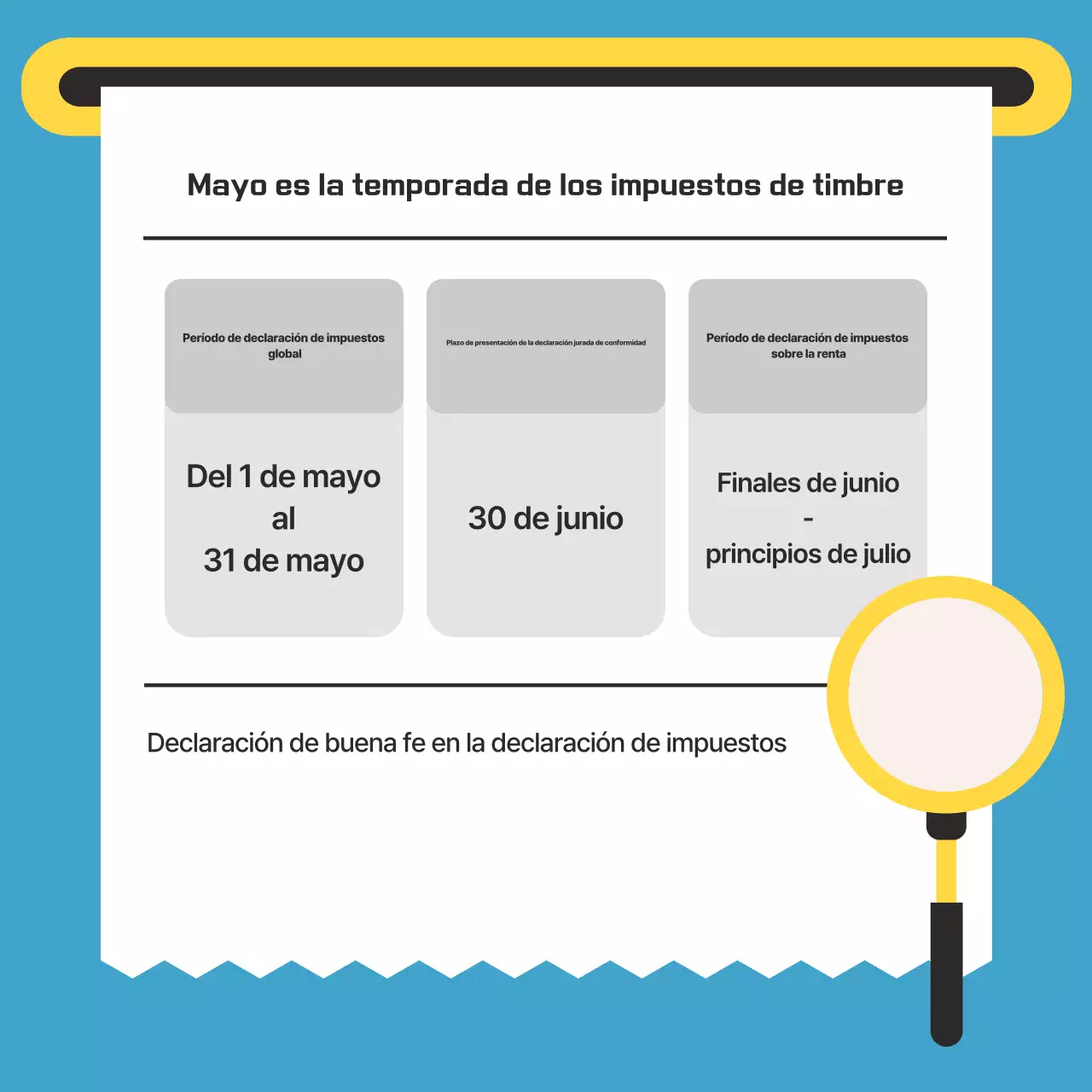 Guía fiscal limpia de color azul claro