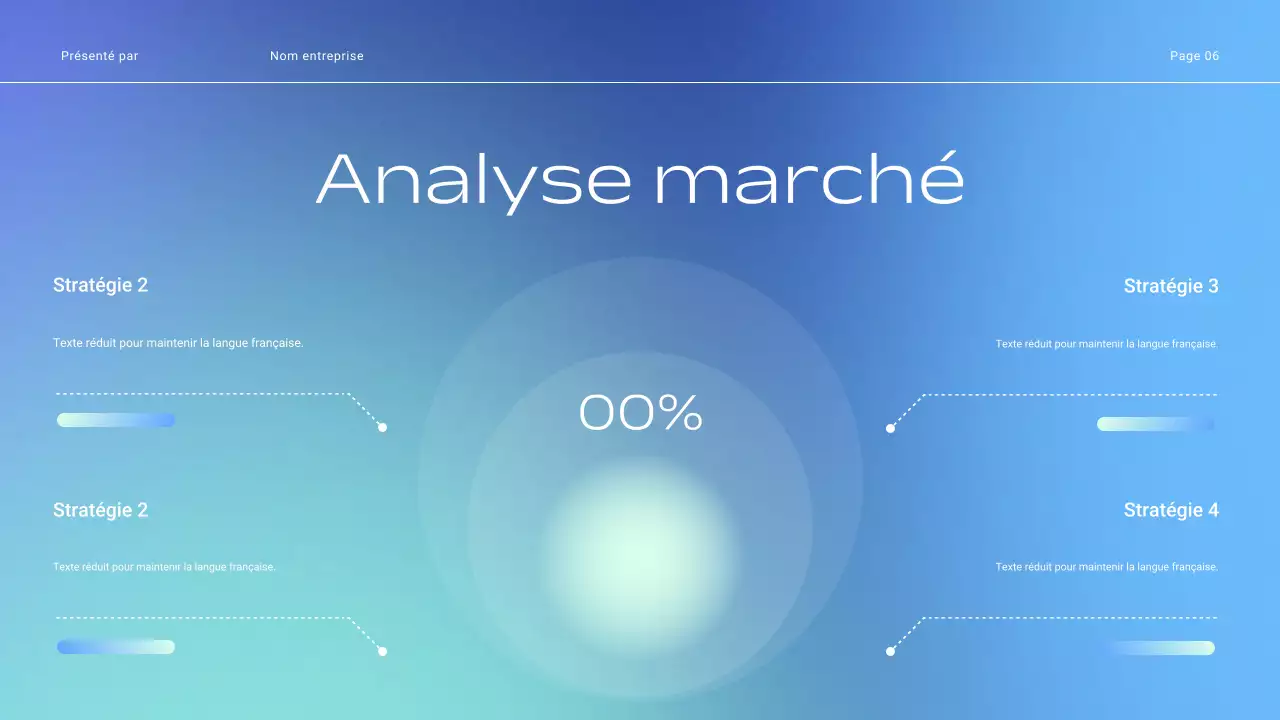 Présentation des tactiques de vente de l'entreprise en dégradé minimal