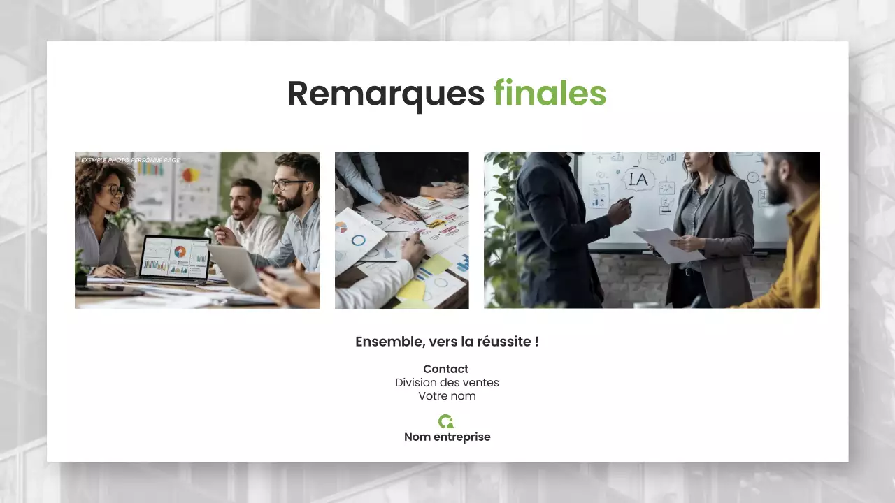 Tactiques de vente modernes Marketing Présentation de l'entreprise