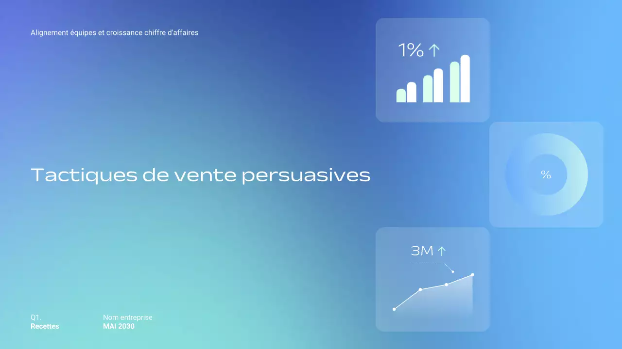 Présentation des tactiques de vente de l'entreprise en dégradé minimal