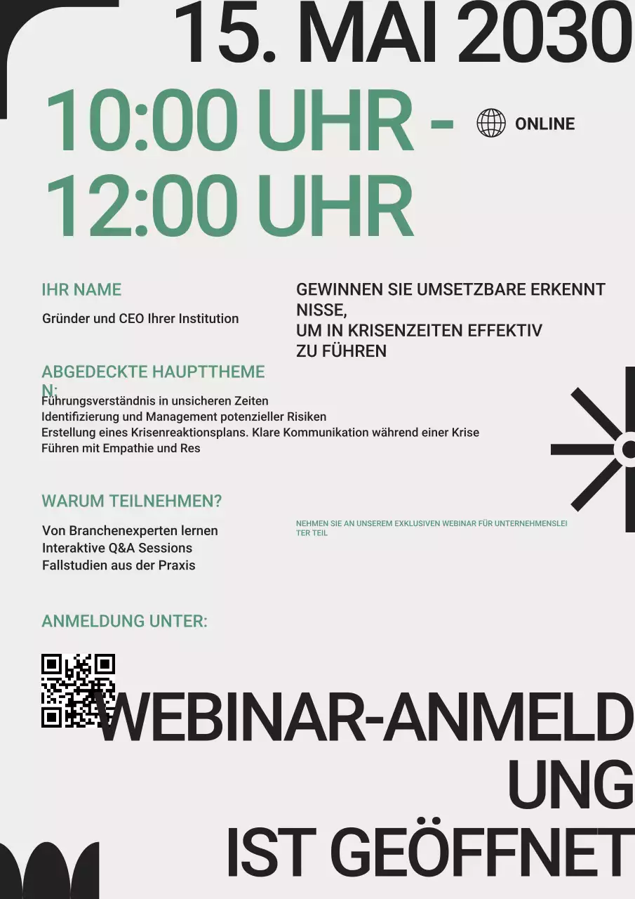 Einladung zum Webinar "Green Grey Modern Leadership