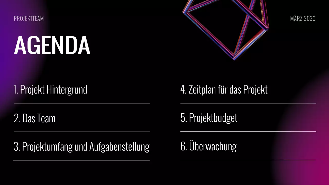 Black Purple Futuristic Project Kick Off Meeting Folien Präsentation