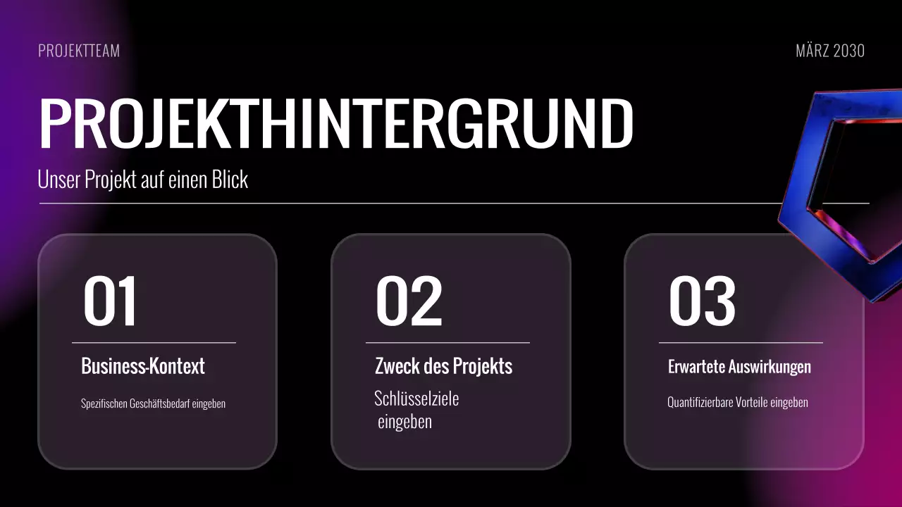Black Purple Futuristic Project Kick Off Meeting Folien Präsentation