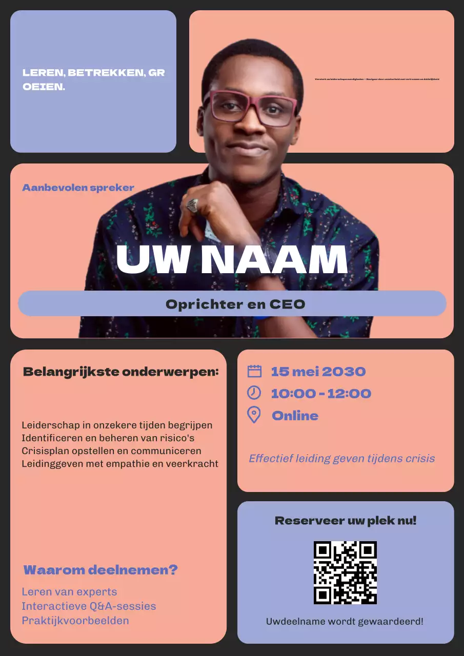 Paars Modern Leiderschap Evenement Promotie