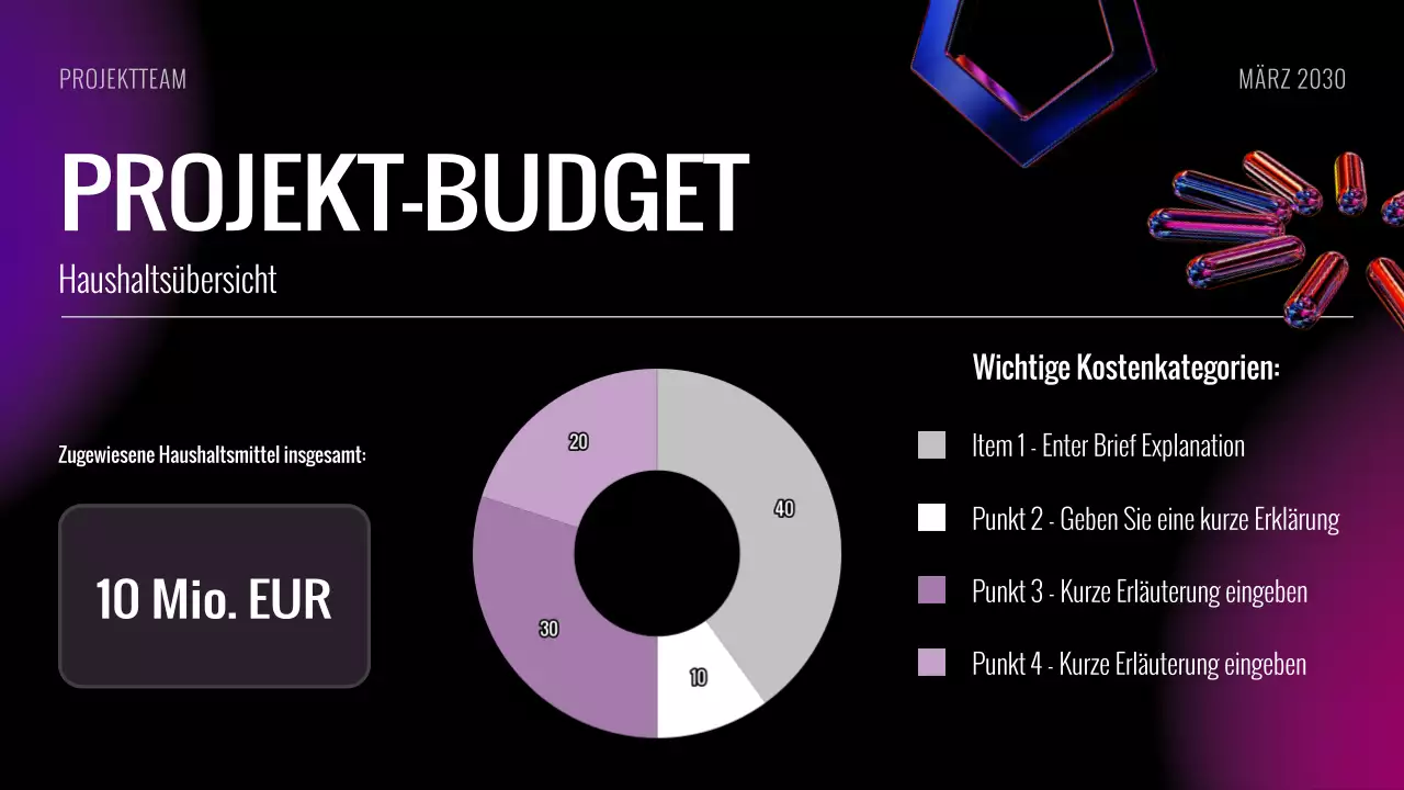 Black Purple Futuristic Project Kick Off Meeting Folien Präsentation