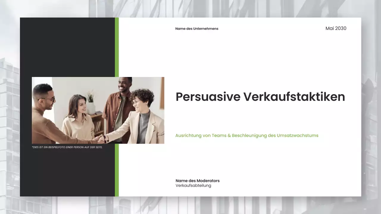 Moderne Verkaufstaktiken Marketing Business Präsentation