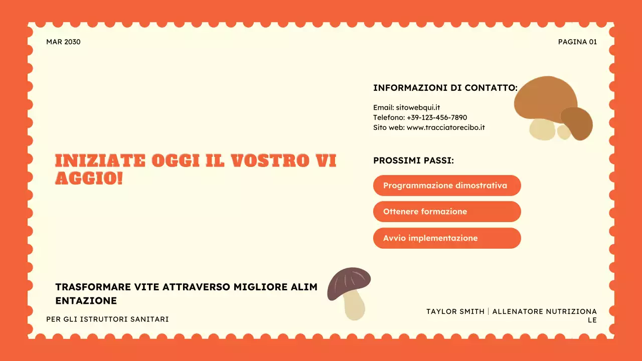 Presentazione del tracker alimentare