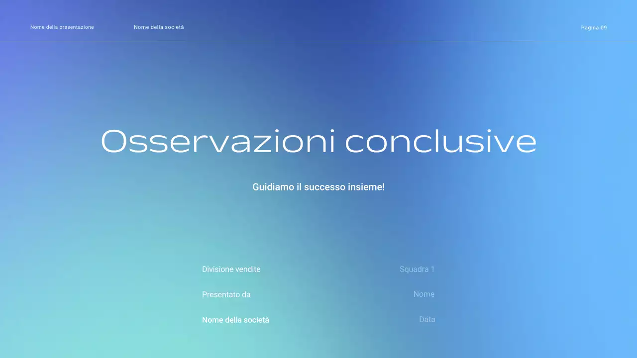 Presentazione delle tattiche di vendita aziendali a gradiente minimo