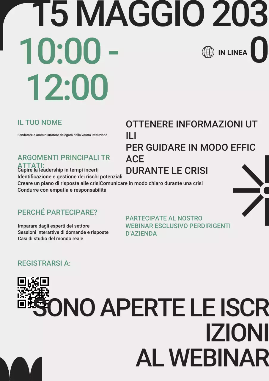 Invito al webinar sulla leadership moderna grigio verde