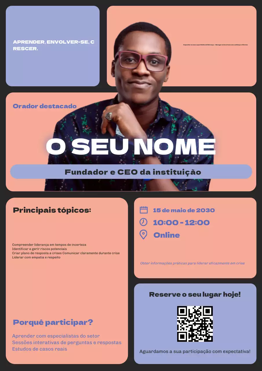 Promoção do evento Purple Modern Leadership
