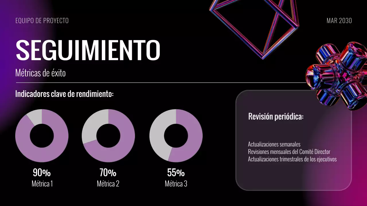 Presentación de diapositivas de la reunión de lanzamiento del proyecto futurista Black Purple