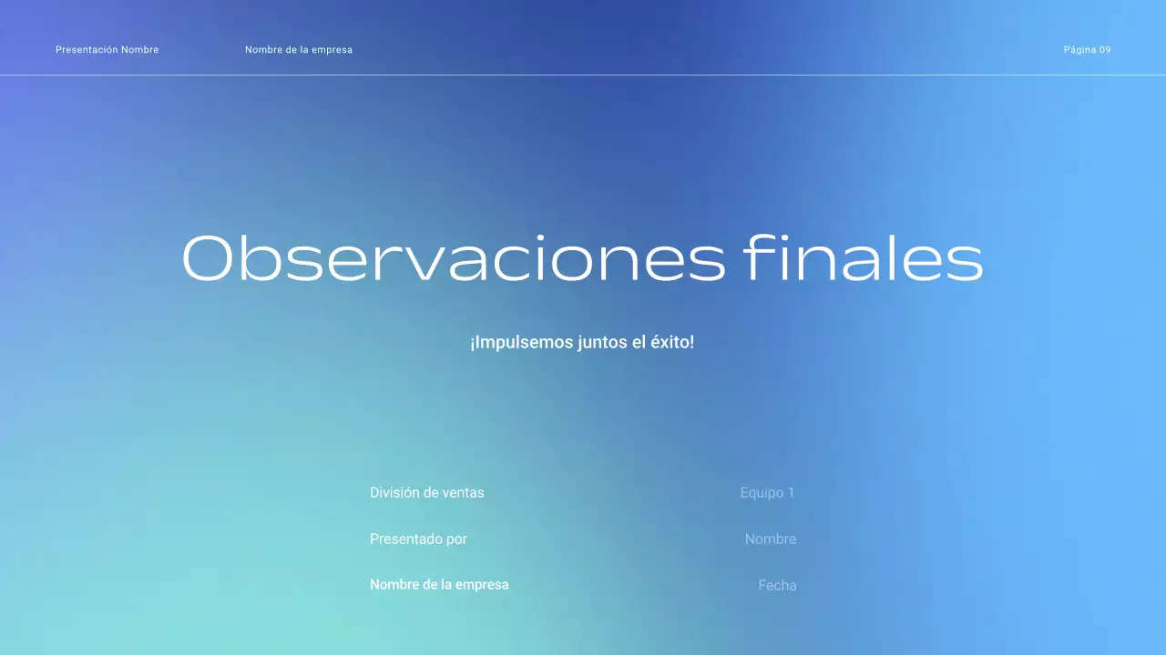 Presentación de tácticas de venta corporativas con degradado mínimo