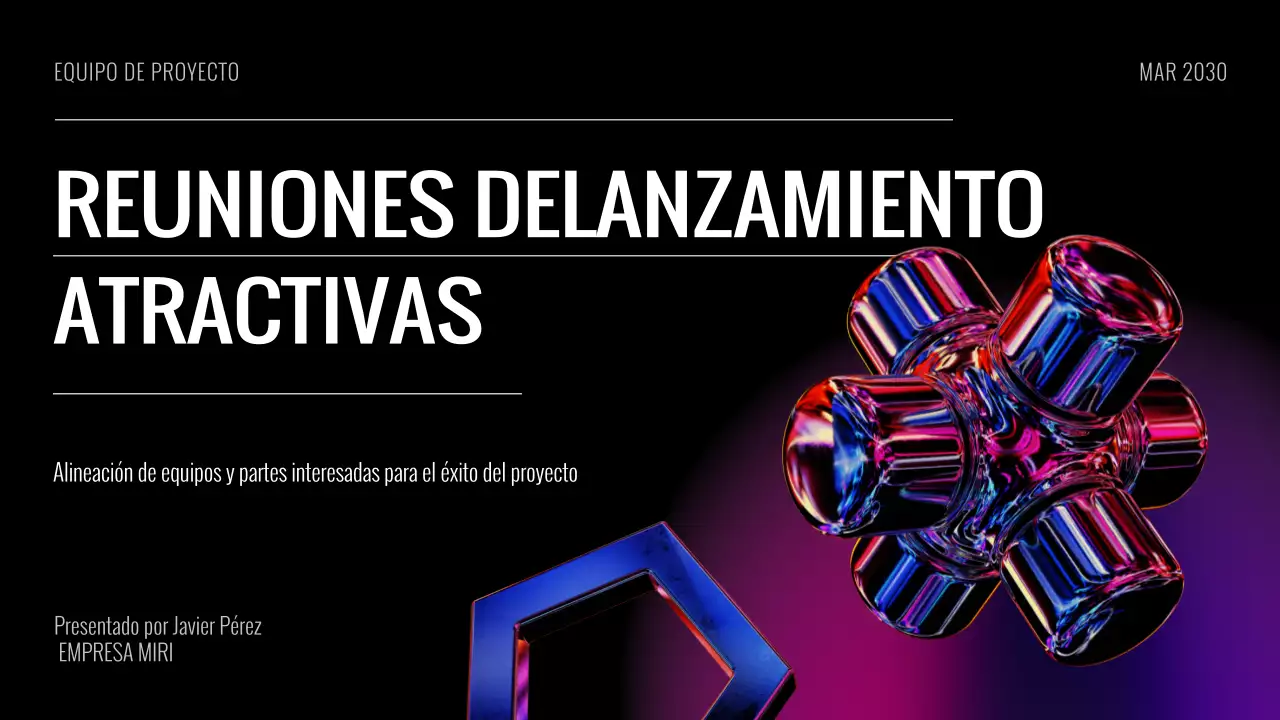 Presentación de diapositivas de la reunión de lanzamiento del proyecto futurista Black Purple