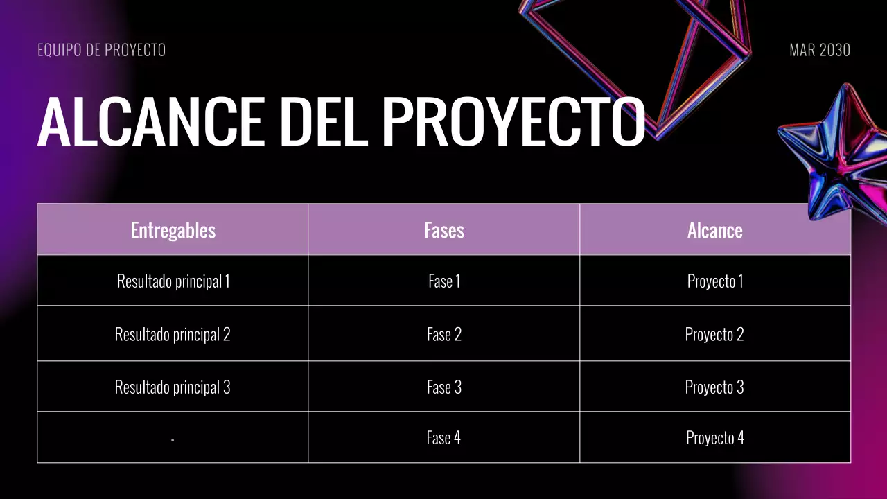 Presentación de diapositivas de la reunión de lanzamiento del proyecto futurista Black Purple