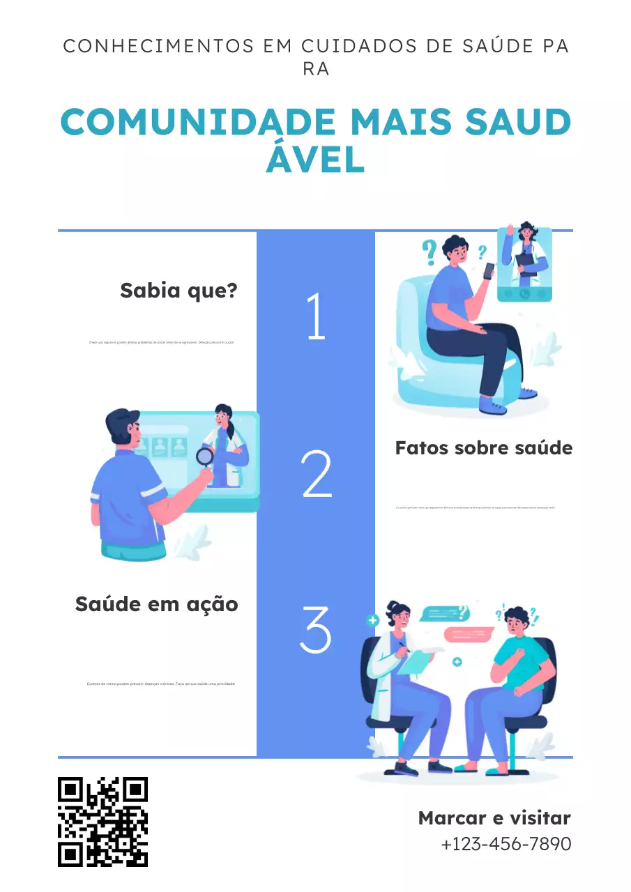 informação sobre saúde moderna azul
