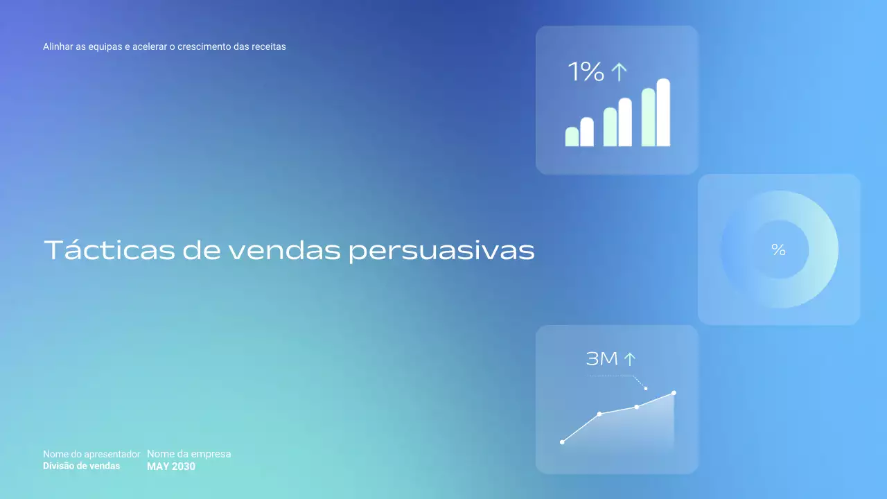 Apresentação de tácticas de vendas empresariais em gradiente mínimo