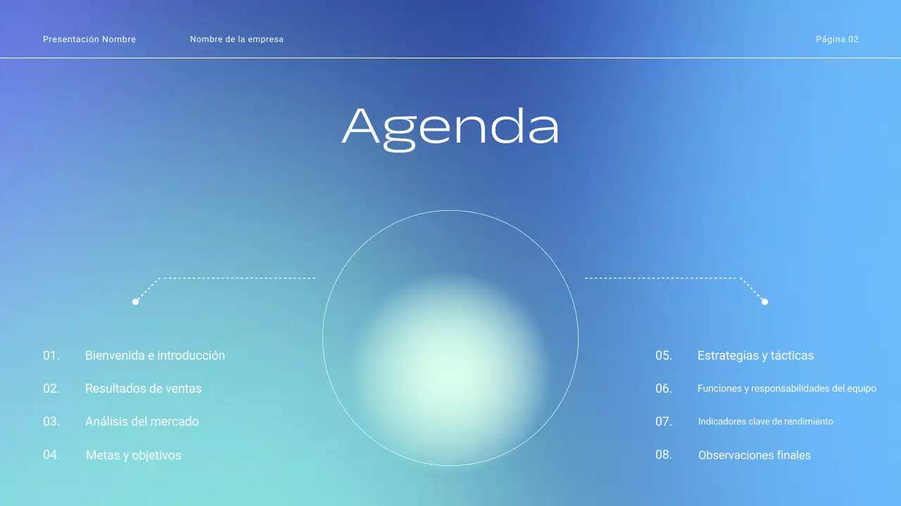 Presentación de tácticas de venta corporativas con degradado mínimo