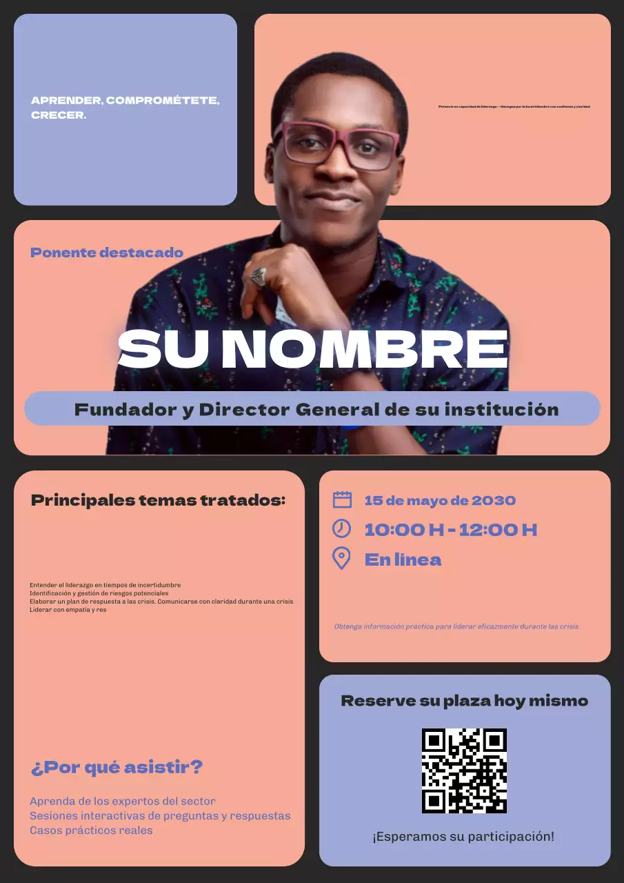 Promoción del evento Purple Modern Leadership