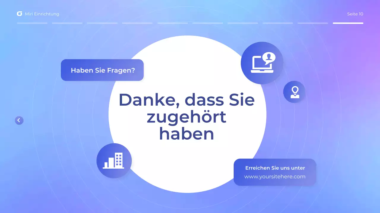 Moderne Webinar-Präsentation in Blau und Lila