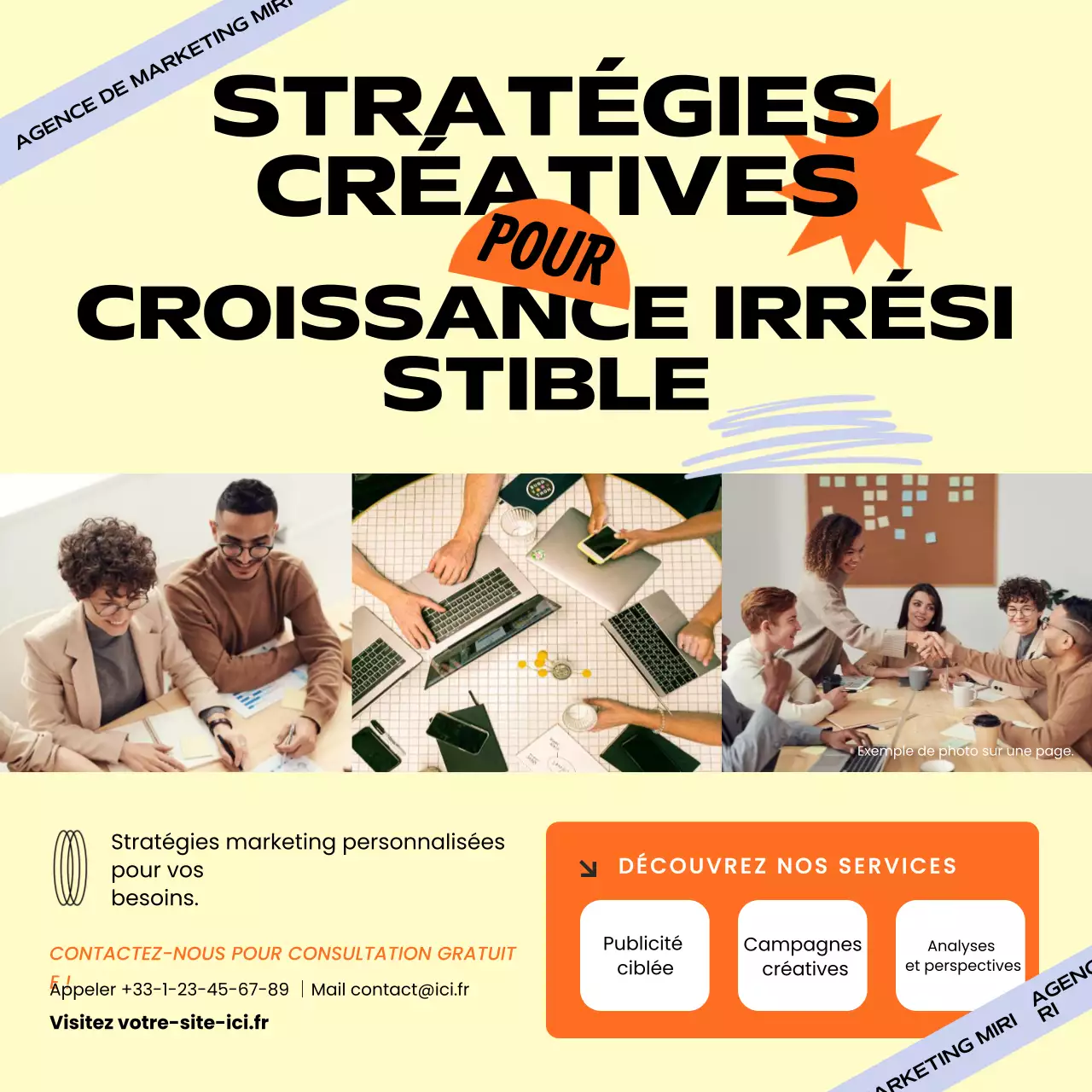 Yellow and Orange Marketing Agency Service Social Media Square