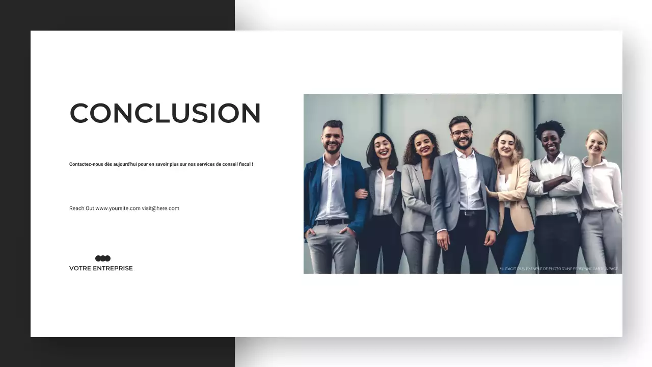 Présentation minimaliste et moderne d'une agence de conseil