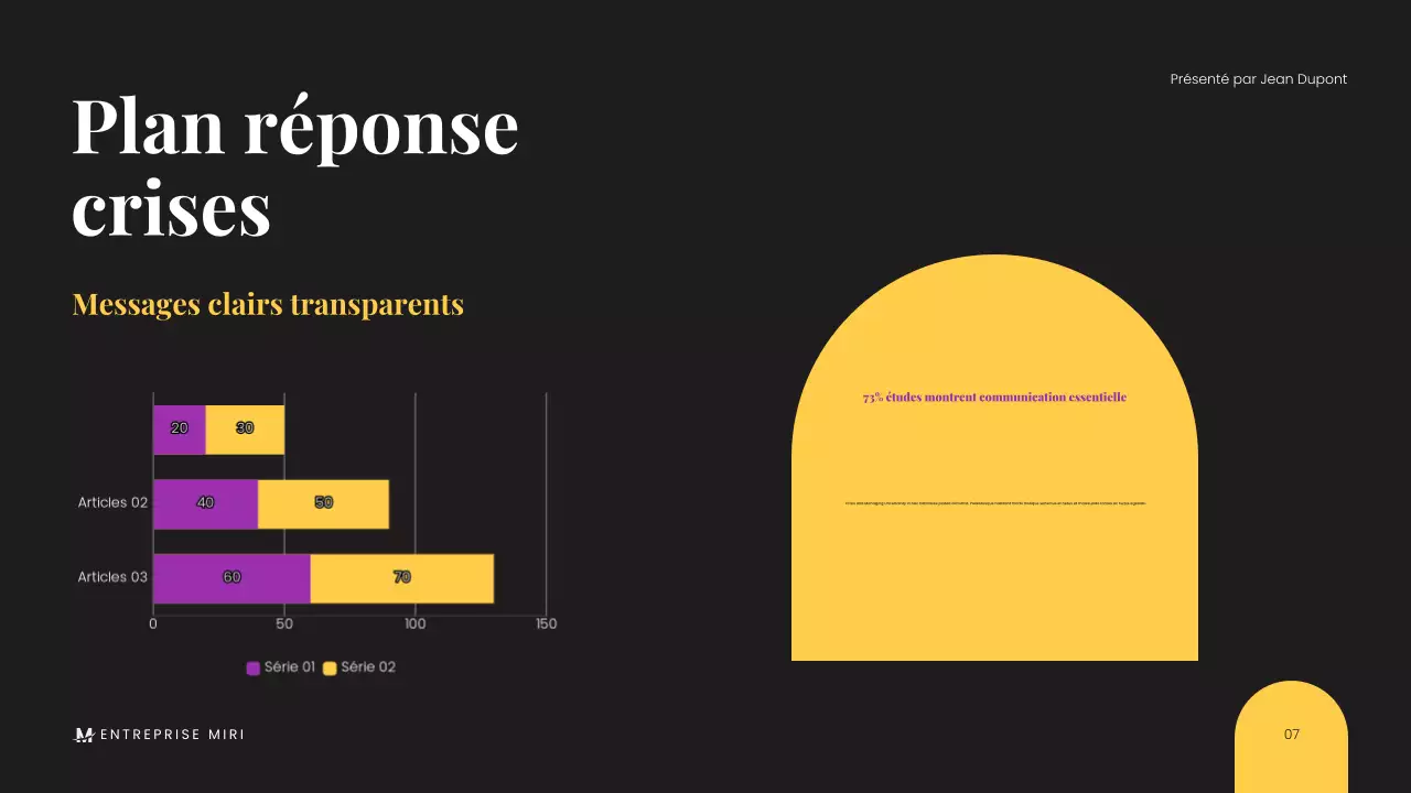 Présentation d'entreprise moderne, noire et minimaliste