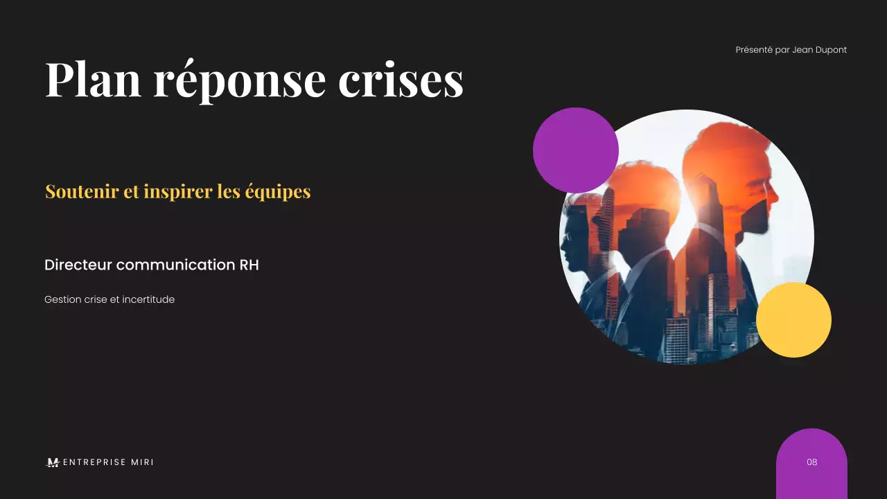 Présentation d'entreprise moderne, noire et minimaliste