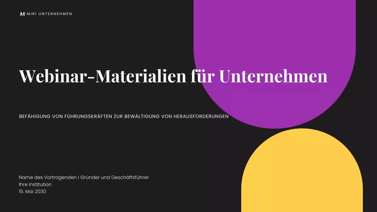 Minimalistische schwarze moderne Geschäftspräsentation