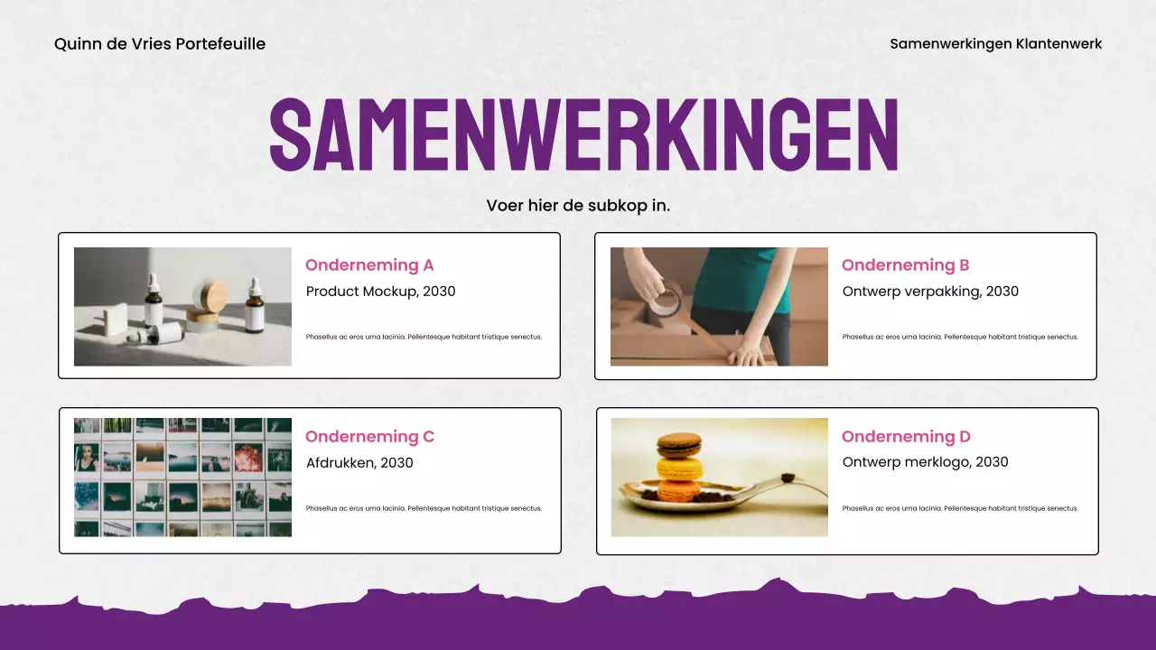 paars maximalisme ontwerp portfolio